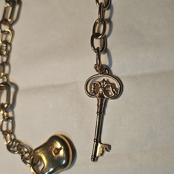 Fancy Gold Chain Belt with Key and Lock Charm - Picture 2 of 6